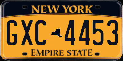 NY license plate GXC4453