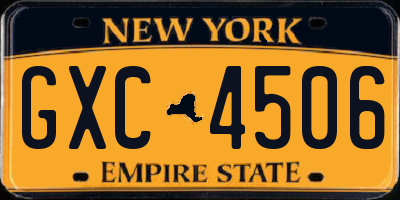 NY license plate GXC4506