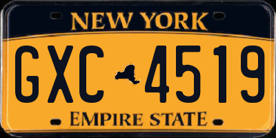 NY license plate GXC4519