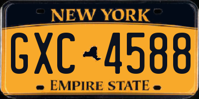 NY license plate GXC4588