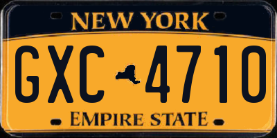 NY license plate GXC4710