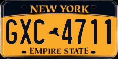 NY license plate GXC4711