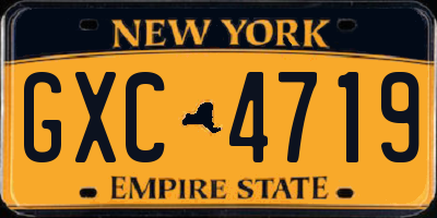 NY license plate GXC4719