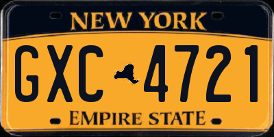NY license plate GXC4721