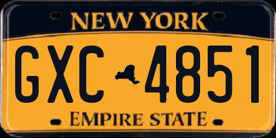 NY license plate GXC4851