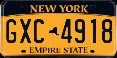 NY license plate GXC4918
