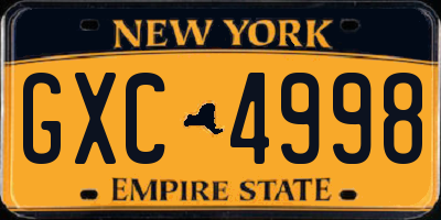 NY license plate GXC4998