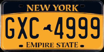 NY license plate GXC4999