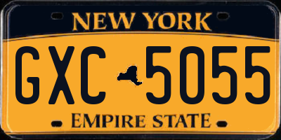 NY license plate GXC5055