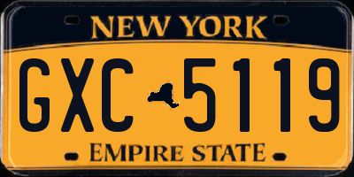 NY license plate GXC5119