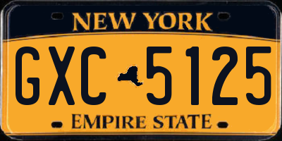 NY license plate GXC5125