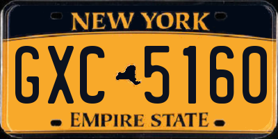NY license plate GXC5160