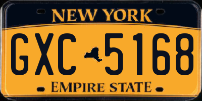 NY license plate GXC5168