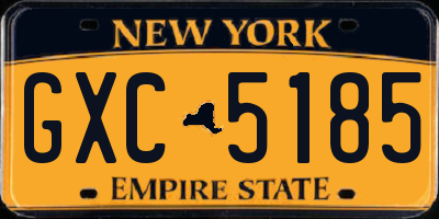 NY license plate GXC5185