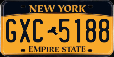 NY license plate GXC5188