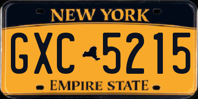 NY license plate GXC5215