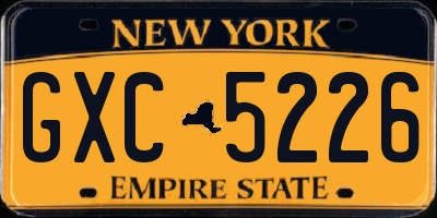 NY license plate GXC5226