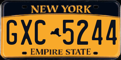 NY license plate GXC5244
