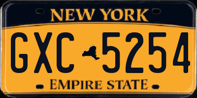 NY license plate GXC5254