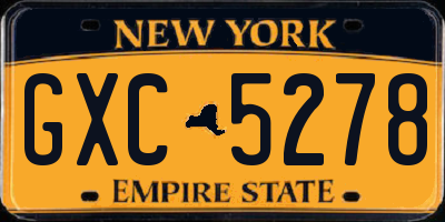 NY license plate GXC5278