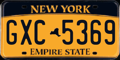 NY license plate GXC5369
