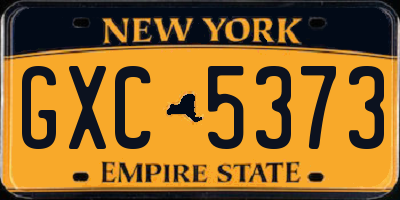 NY license plate GXC5373