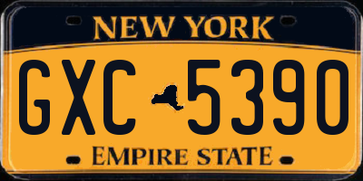 NY license plate GXC5390