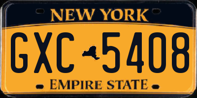 NY license plate GXC5408