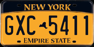 NY license plate GXC5411