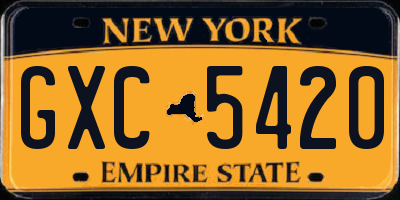 NY license plate GXC5420
