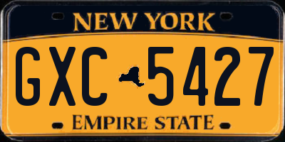 NY license plate GXC5427
