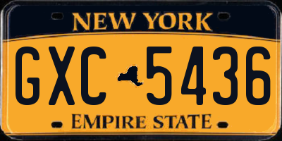NY license plate GXC5436