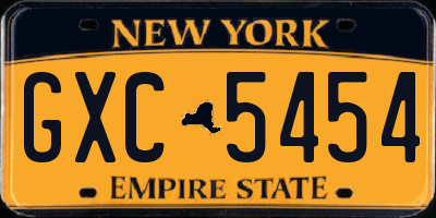 NY license plate GXC5454