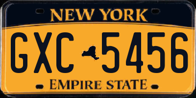 NY license plate GXC5456