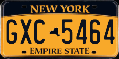 NY license plate GXC5464