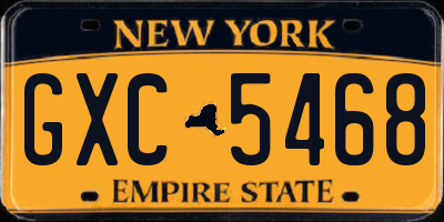 NY license plate GXC5468
