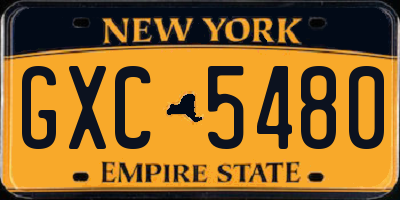 NY license plate GXC5480
