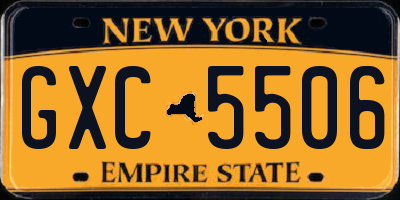 NY license plate GXC5506