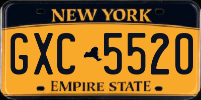 NY license plate GXC5520
