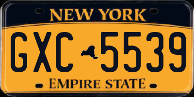 NY license plate GXC5539