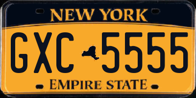 NY license plate GXC5555