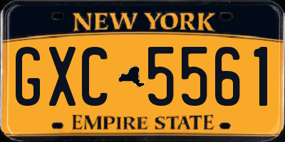 NY license plate GXC5561