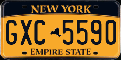 NY license plate GXC5590