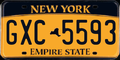 NY license plate GXC5593