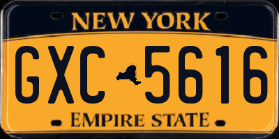 NY license plate GXC5616