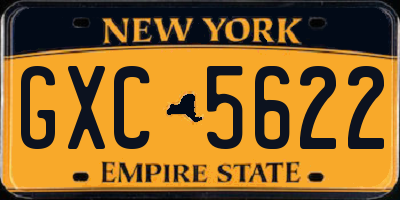 NY license plate GXC5622