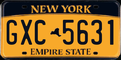 NY license plate GXC5631