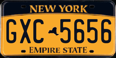 NY license plate GXC5656