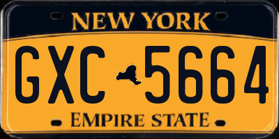 NY license plate GXC5664