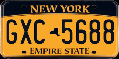 NY license plate GXC5688